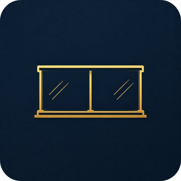Glass balustrade panel line icon