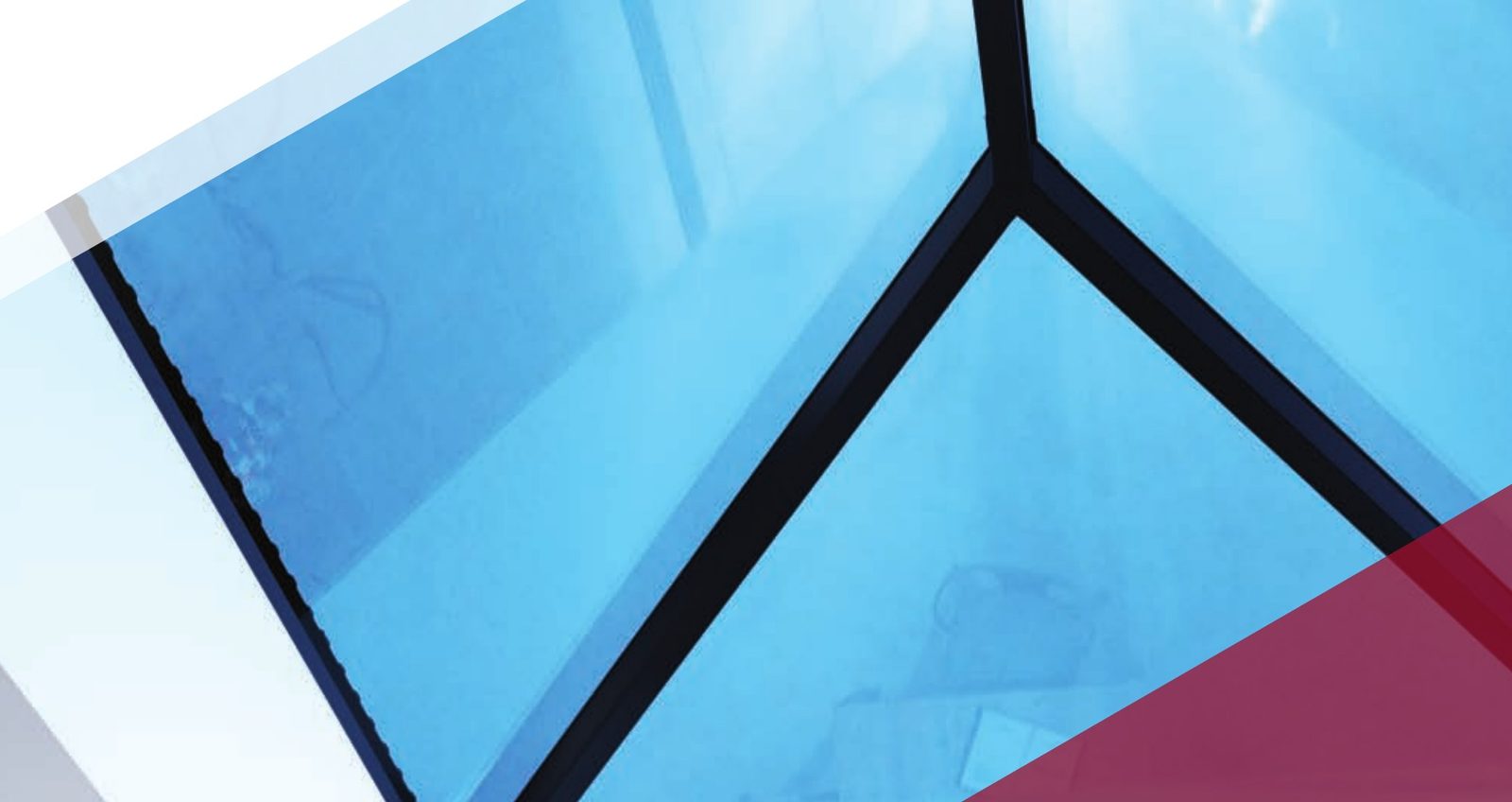 Korniche roof lantern glazing bars against a blue sky