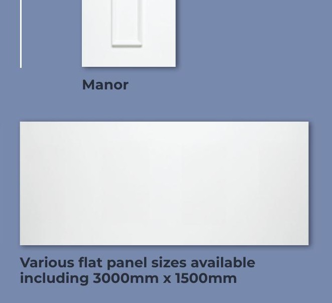 Plain flat UPVC replacement door panel, available in various sizes