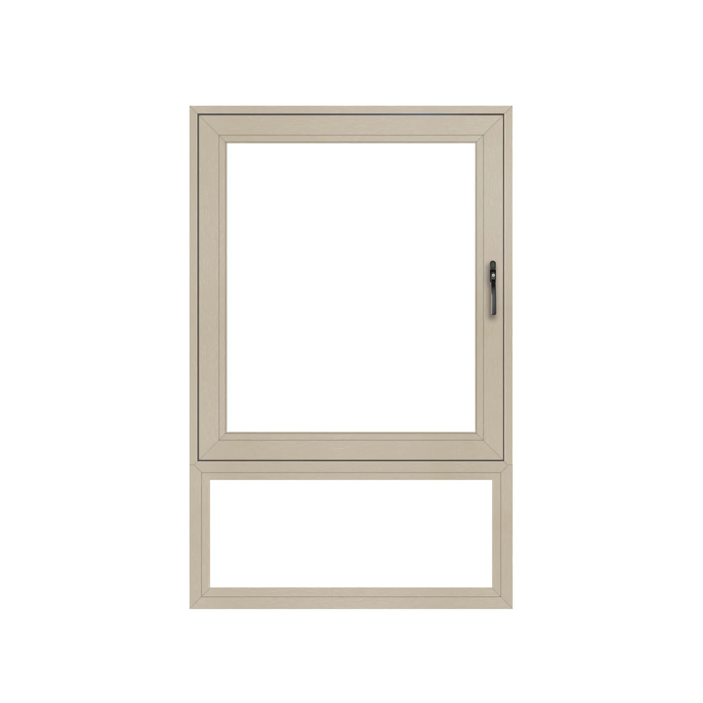 VEKA OMNIA tilt and turn window over a fixed light, in Claystone